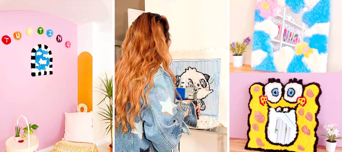 Atelier de tufting &agrave; Paris pour cr&eacute;er des tapis et miroirs color&eacute;s personnalis&eacute;s