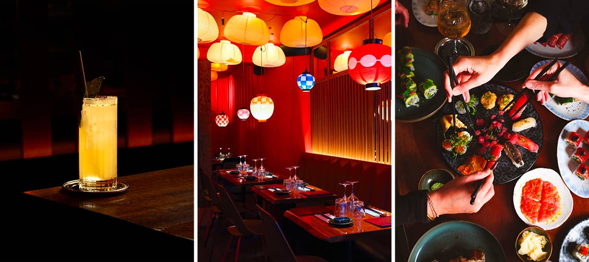 Ambiance japonaise et sushi rolls revisit&eacute;s chez Blueberry, restaurant japonais tendance &agrave; Paris.