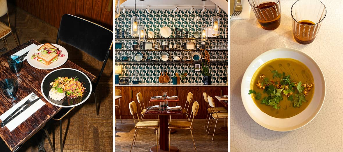 Salade v&eacute;g&eacute;tarienne color&eacute;e et ambiance douce chez Lala Cuisine &agrave; Paris.